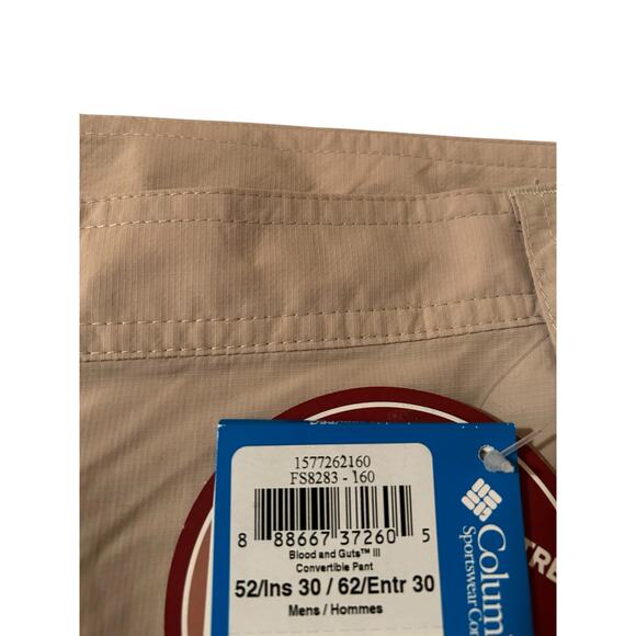 NWT Columbia PFG Omni-Shield Blood and Guts III Convertible Outdoor Pants Tan - Picture 8 of 9